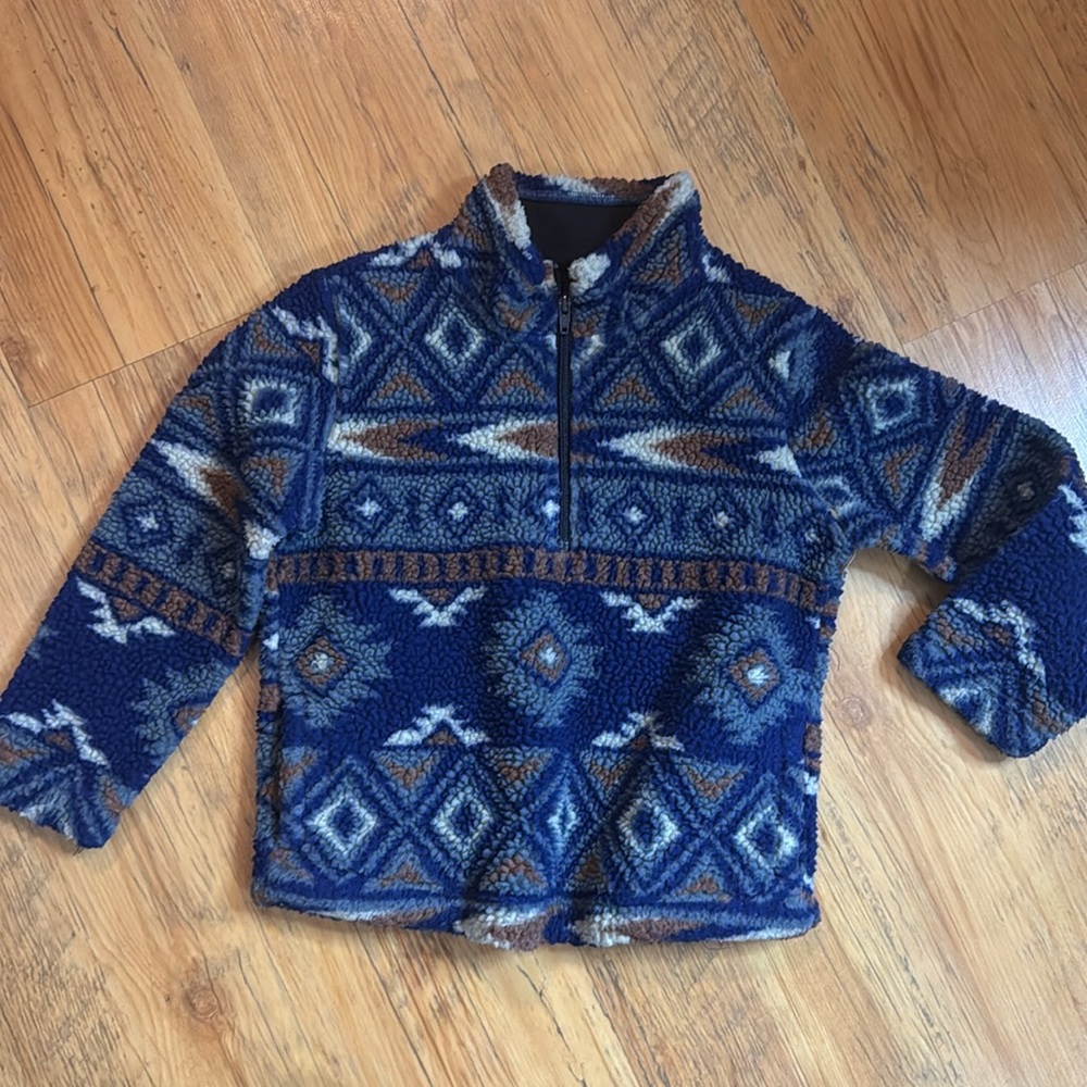 Wrangler Aztec Kids Boho Fleece Quarter Zip Sz S